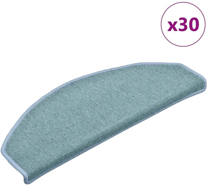 vidaXL - Trapmatten - Zeeblauw - 30 stuks - Halfrond - 65x24x4 cm