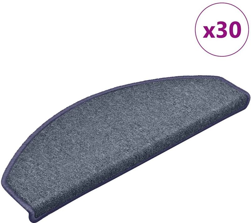 vidaXL Trapmatten - Donkergrijs en Blauw - 100% PP - Set van 30