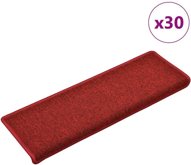 vidaXL Trapmatten - Rood - 100% Polypropyleen - Set van 30
