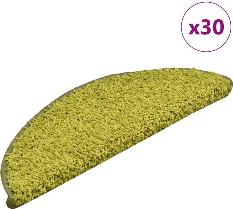 vidaXL - Trapmatten - Groen - Halfrond - 30 stuks - 56x17x3 cm