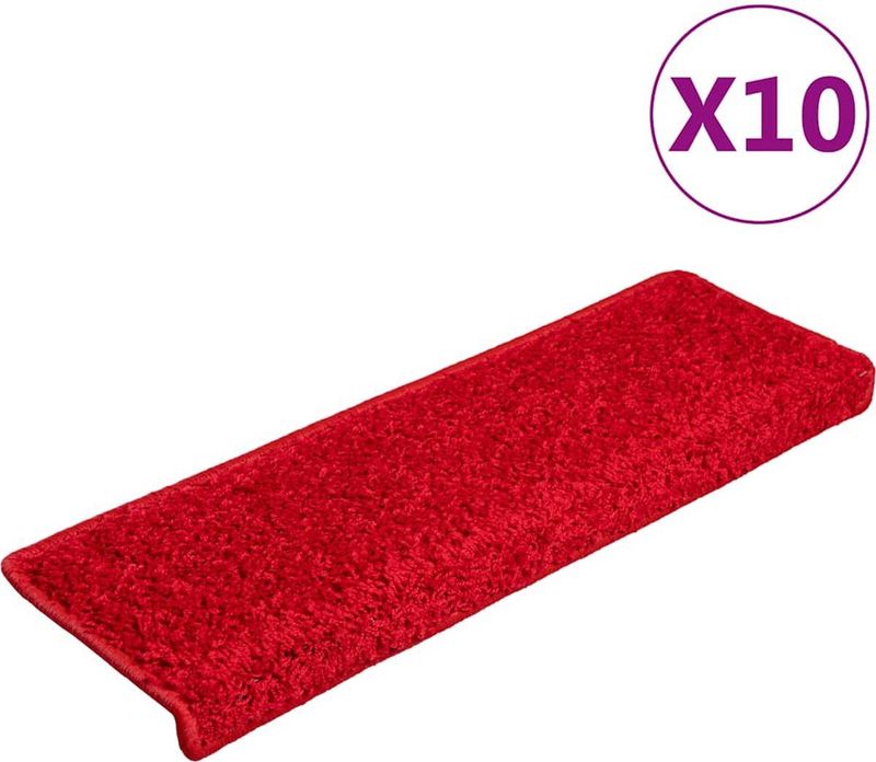 vidaXL Trapmatten - Rood - Genaaldvilte Stof - Set van 20