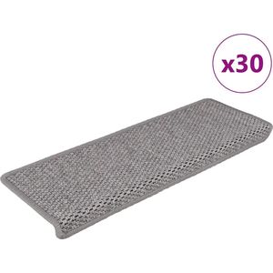 vidaXL Trapmatten - Zilverkleurig - Sisal-Look - Set van 30