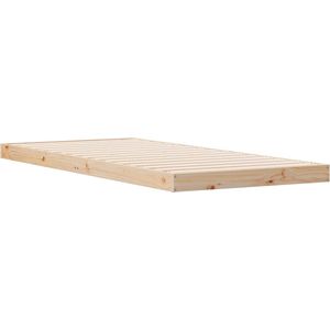vidaXL - Vloerbedframe - Massief Grenenhout - 90x210 cm - Minimalistisch Ontwerp