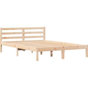 vidaXL - Bedframe - Massief Grenenhout - Natuurlijke Beige
