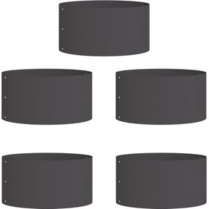 Planter Set - Mat Zwart - Kunststof - Vijf Cilindrische Potten