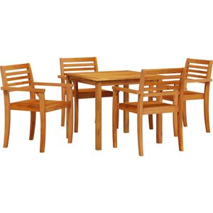 vidaXL - Eetset - Natuurlijk Hout - 5 Persoons - Tuin