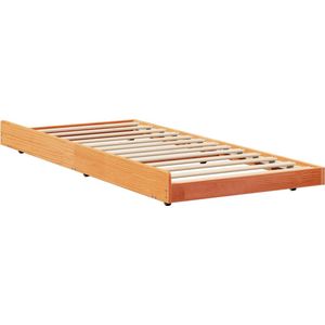 vidaXL - Stapelbed met Wielen - Bruin - Massief Grenenhout