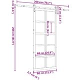 Rustieke Schuifdeur - Bruin - Massief Grenenhout