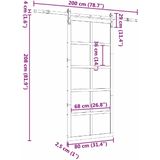 Rustieke Schuifdeur - Bruin - Massief Grenenhout