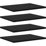 vidaXL Wandplanken - 4 Stuks - Zwart Eiken - Bewerkt Hout