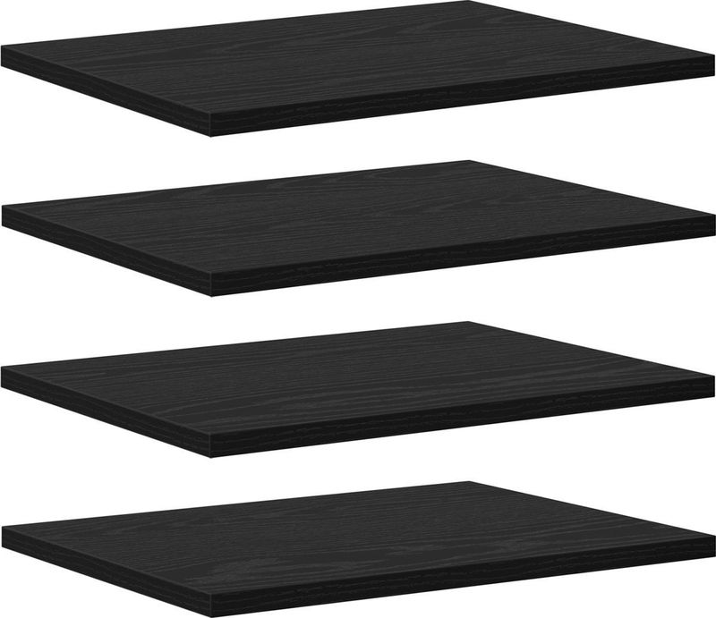 vidaXL Wandplanken - 4 Stuks - Zwart Eiken - Bewerkt Hout
