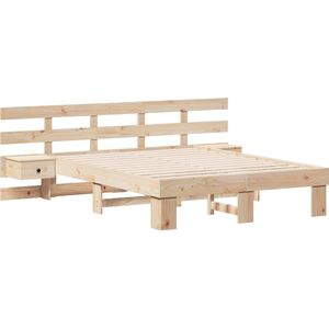 vidaXL - Bedframe met Lade - Bruin - Massief Grenenhout