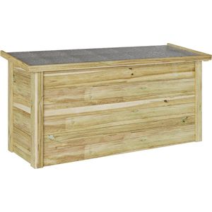 Tuinbox Kussenbox Lichtgrijs 385L metaal afsluitbaar