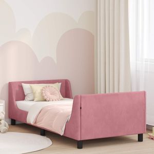 vidaXL Hoekbedframe met hoofdeinde Taupe 90 x 200 cm Stof
