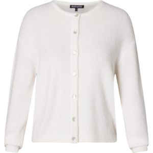Base Level - Curvy Cardigan Yulia - Ecru - Met Wol en Knoopsluiting
