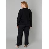 Base Level - Curvy Cardigan Yulia - Zwart - Met Wol en Knoopsluiting