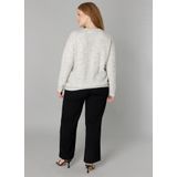 Base Level - Curvy Cardigan Yulia - Grijs Melange - Met Wol en Knoopsluiting