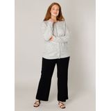 Base Level - Curvy Cardigan Yulia - Grijs Melange - Met Wol en Knoopsluiting