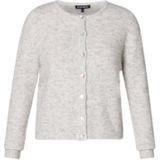 Base Level - Curvy Cardigan Yulia - Grijs Melange - Met Wol en Knoopsluiting