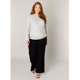 Base Level - Yanara - Gebreide Trui - Grey Melange - Lange Mouwen