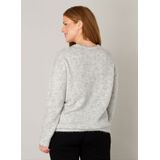 Base Level - Yanara - Gebreide Trui - Grey Melange - Lange Mouwen