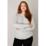 Base Level - Yanara - Gebreide Trui - Grey Melange - Lange Mouwen