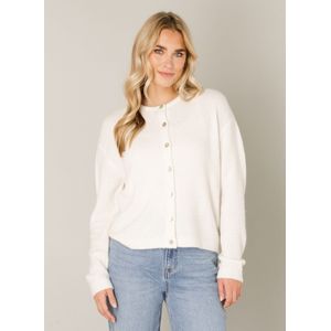 Base Level - Cardigan Yuli - Ecru - Met Wol en Knoopsluiting