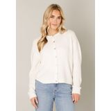Base Level - Cardigan Yuli - Ecru - Met Wol en Knoopsluiting
