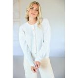 Base Level - Cardigan Yuli - Ecru - Met Wol en Knoopsluiting