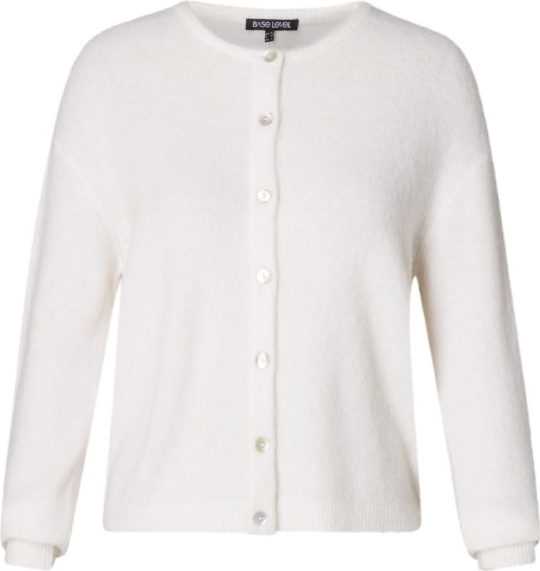 Base Level - Cardigan Yuli - Ecru - Met Wol en Knoopsluiting