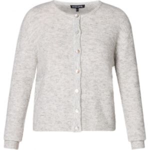 Base Level - Cardigan Yuli - Grijs Melange - Met Wol en Knoopsluiting