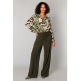 YEST - Carmen - Blousetop - Army Green - Viscose - Semi-transparant