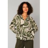 YEST - Carmen - Blousetop - Army Green - Viscose - Semi-transparant