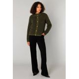 Yest - Gebreid Vest - Donkergroen - Met Wol