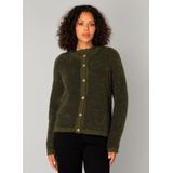 Yest - Gebreid Vest - Donkergroen - Met Wol