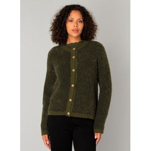 Yest - Gebreid Vest - Donkergroen - Met Wol