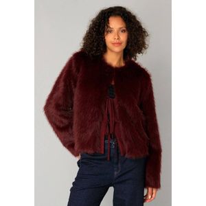 Yest - Faux Fur Jas - Donkerrood - Dames