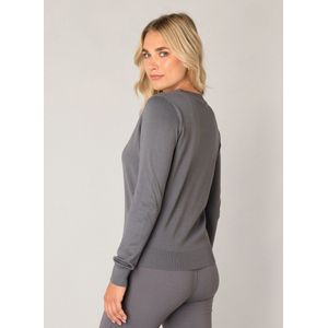 BASE LEVEL - Yvon Vest - Donkergrijs - V-hals - Knoopsluiting