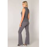 Base Level - Top - Grijs - Ribgebreid - Mouwloos