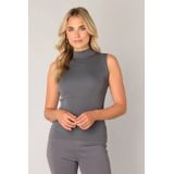 Base Level - Top - Grijs - Ribgebreid - Mouwloos