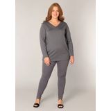 Base Level - Curvy - Gebreide Trui - Donkergrijs - Met V-hals