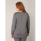 Base Level - Curvy - Gebreide Trui - Donkergrijs - Met V-hals