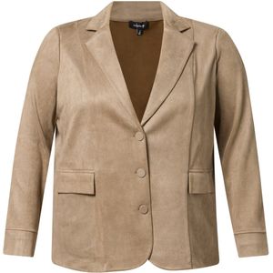 Colletta - Regular Blazer - Taupe - Dames - Knoopsluiting - Reverskraag
