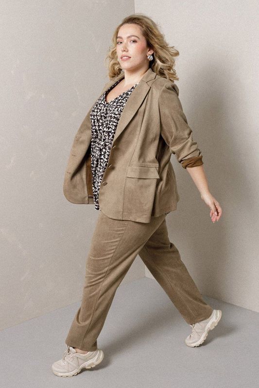 Colletta - Regular Waist Broek - Taupe - Harembroeken