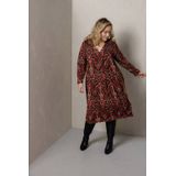 Colletta - Blousejurk - Rood - Midi Lengte - V-hals