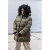Yest Curve - Gewatteerde Jas - Olijfgroen - Met Capuchon - Geschikt Voor Winter