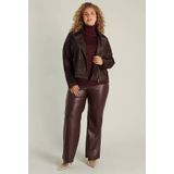 Yest Curve - Imitatieleren Bikerjack - Donkerrood