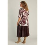 Yest Curve - Top - Donkerrood - Driekwartmouwen - Ronde Hals