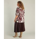 Yest Curve - Top - Donkerrood - Driekwartmouwen - Ronde Hals