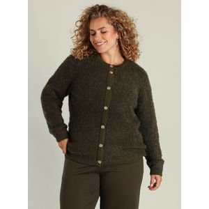 Yest Curve - Cardigan - Donkergroen - Met Wol